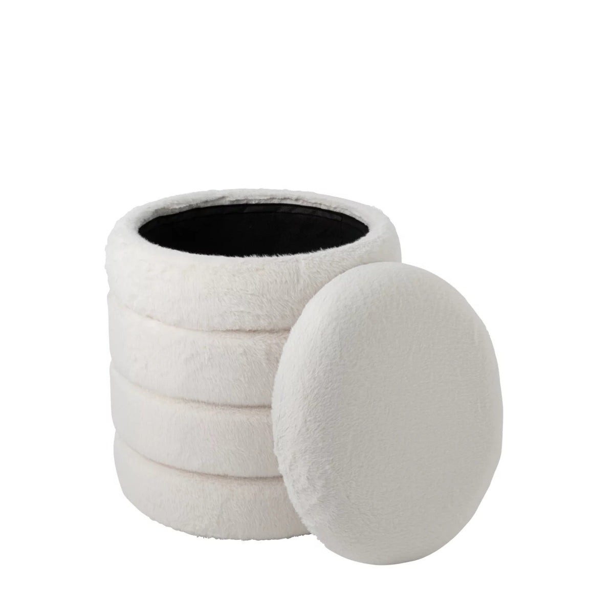 Pouf + Coperchio Mdf Bianco J-Line
