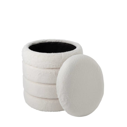 Pouf + Coperchio Mdf Bianco J-Line