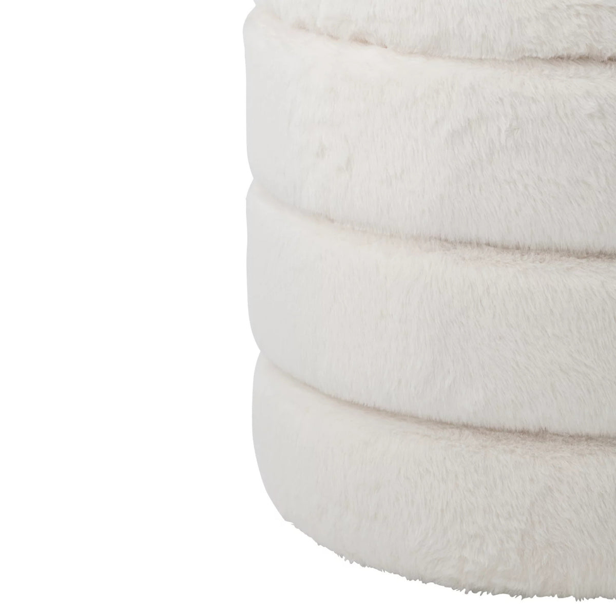 Pouf + Coperchio Mdf Bianco J-Line