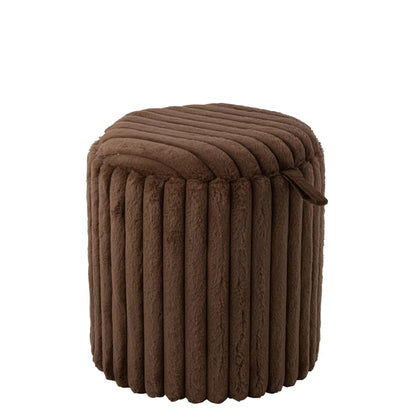 Pouf + Coperchio Scanalato MDF Marrone J-Line