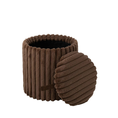 Pouf + Coperchio Scanalato MDF Marrone J-Line
