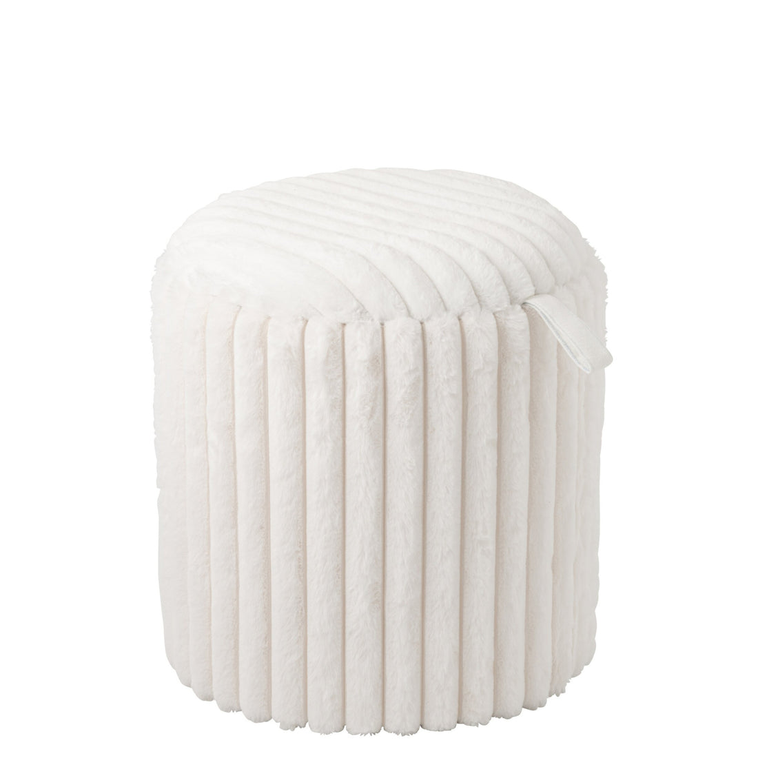 Pouf + Coperchio Scanalato MDF Bianco J-Line