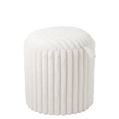 Pouf + Coperchio Scanalato MDF Bianco J-Line
