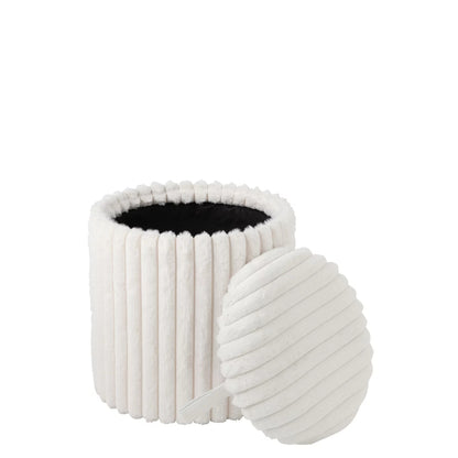 Pouf + Coperchio Scanalato MDF Bianco J-Line
