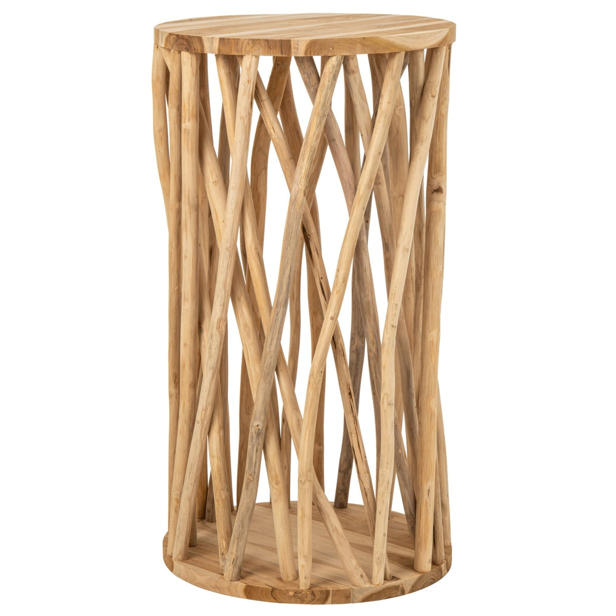 Tavolo da bar Takken rotondo in legno di teak naturale J-Line