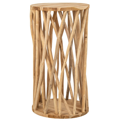 Tavolo da bar Takken rotondo in legno di teak naturale J-Line