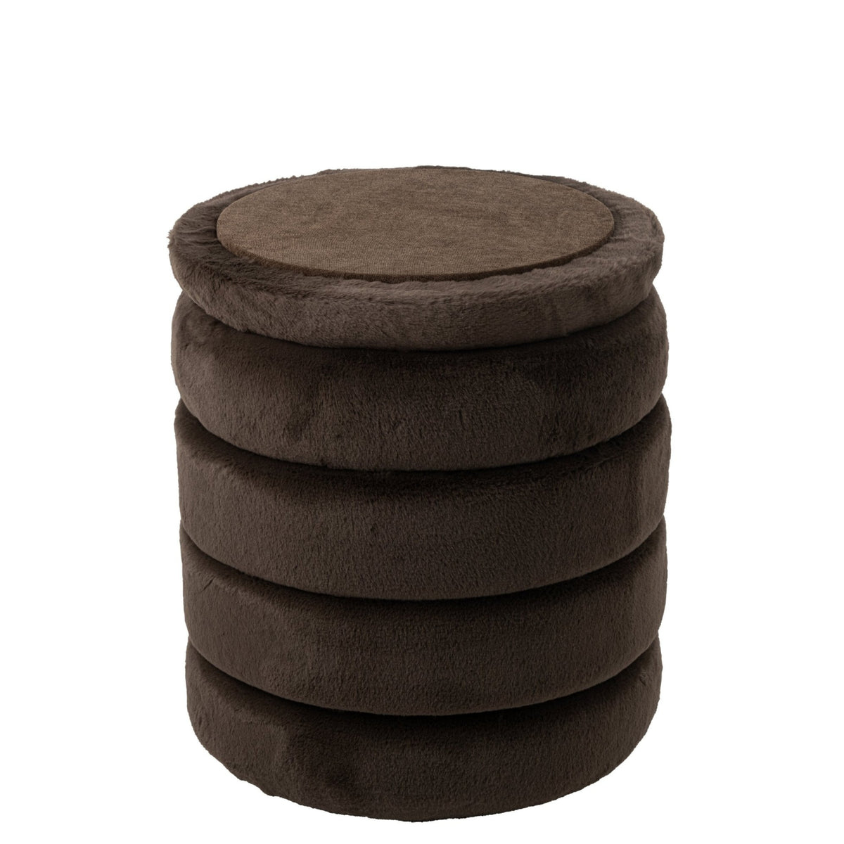 Pouf + Coperchio Mdf Marrone Scuro J-Line