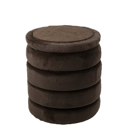 Pouf + Coperchio Mdf Marrone Scuro J-Line