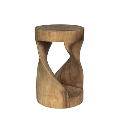 Sgabello in legno di suar naturale 45 cm Livingfurn