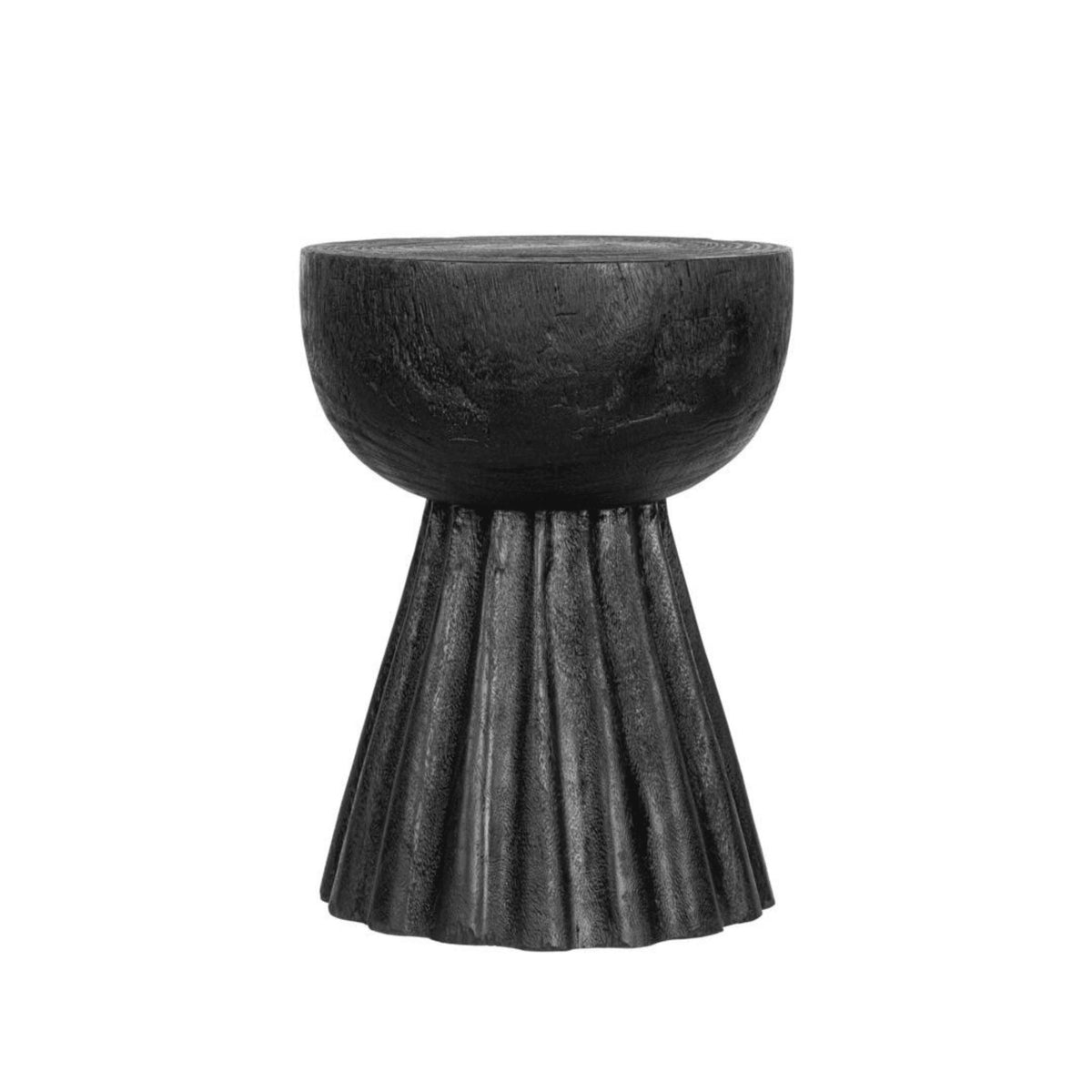 Sgabello Trophy in legno di suar bruciato nero MUST Living