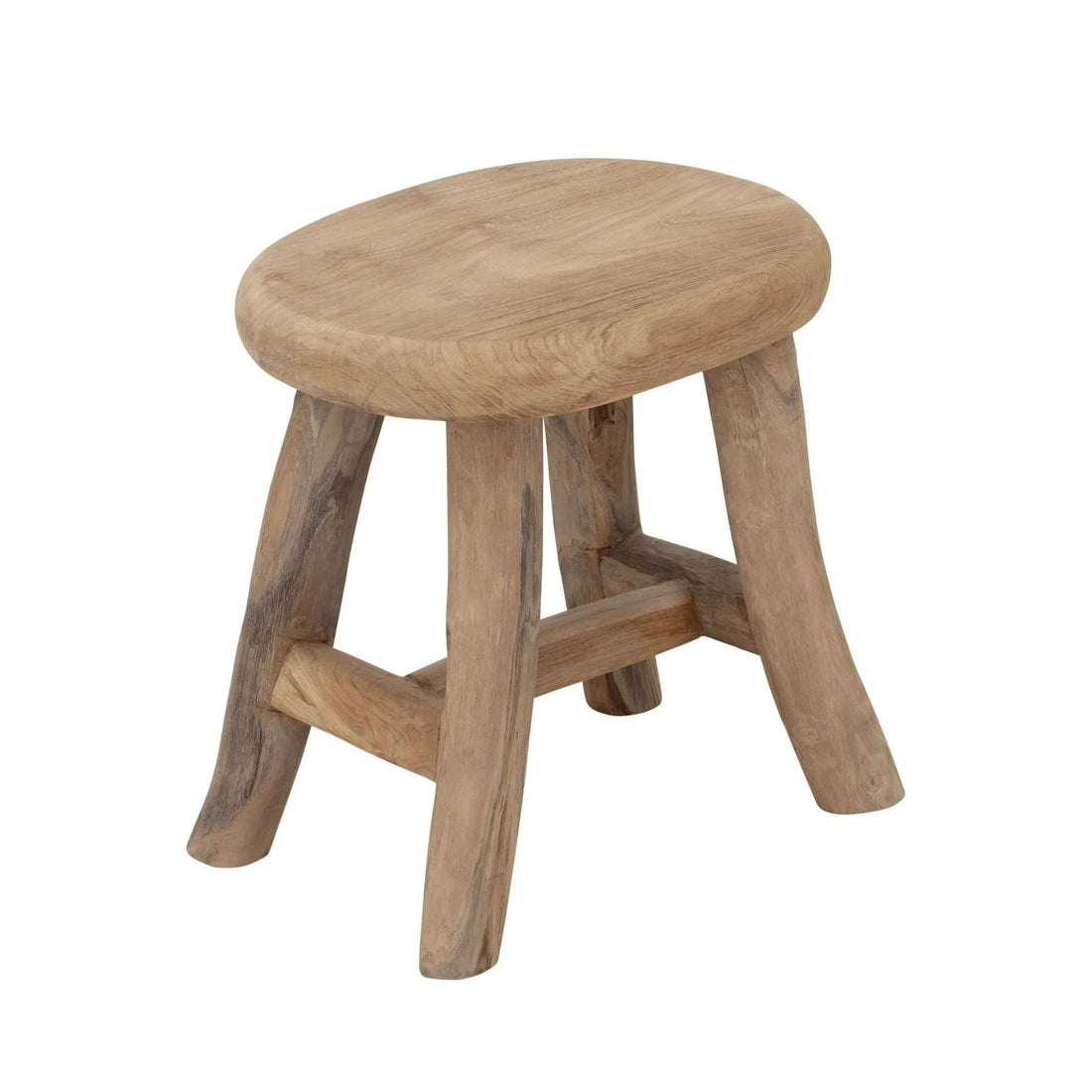 Sgabello Brad in legno di teak e legno di radice naturale MUST Living