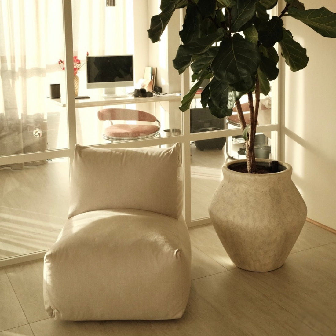Poltrona Junior Lounge in lino naturale - Laui Lounge™