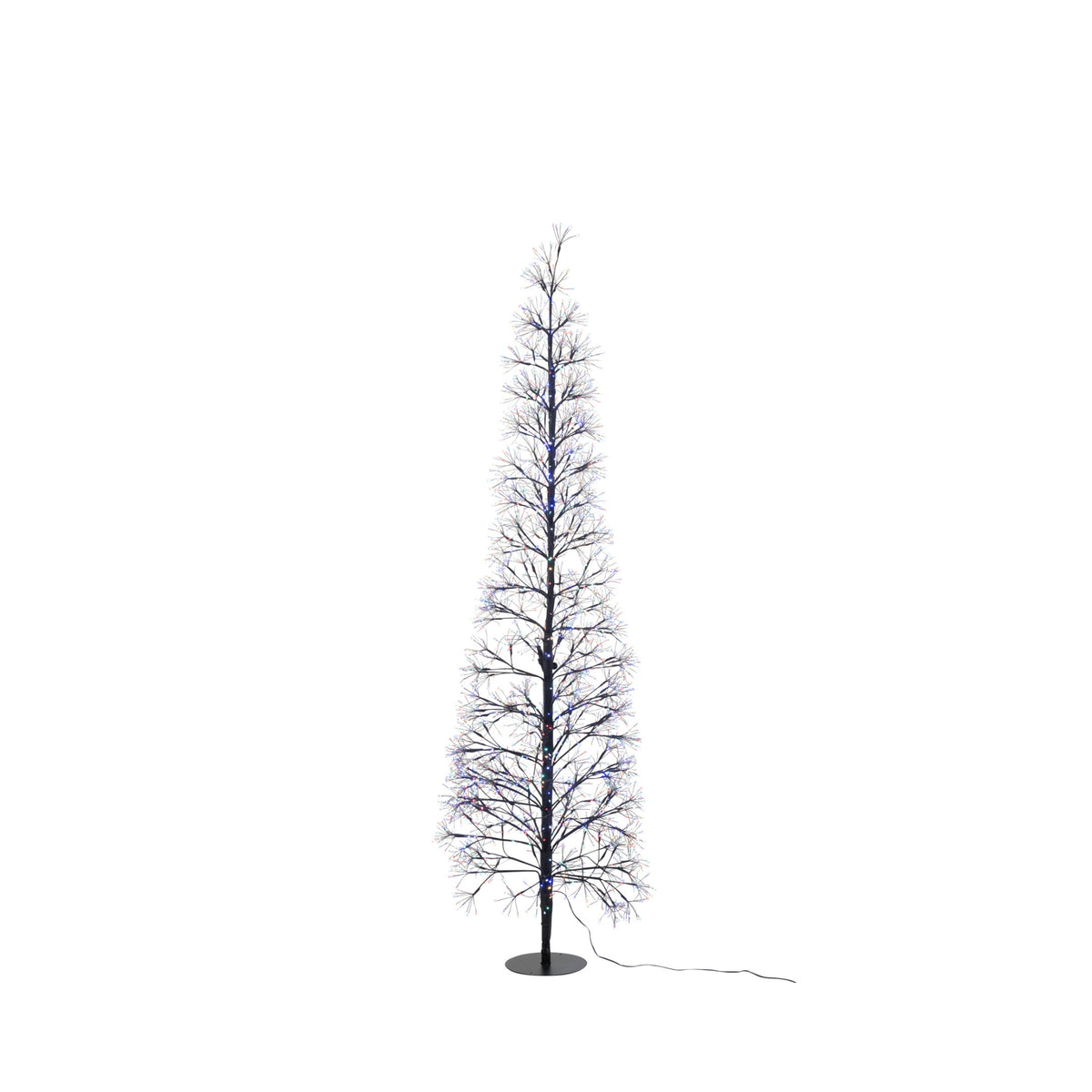 Albero di Natale Luci LED Multicolore Metallo Nero Large H180cm J-Line