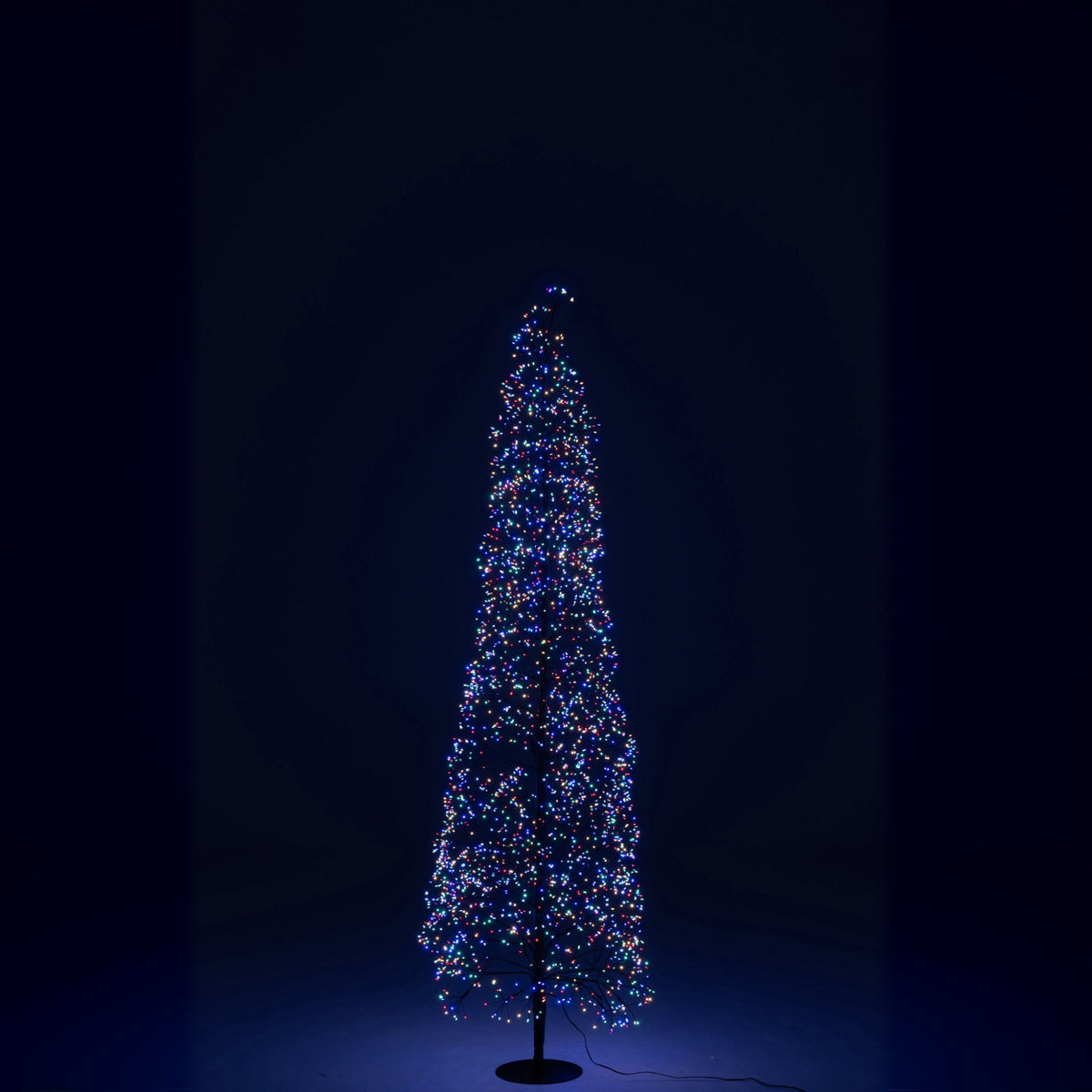 Albero di Natale Luci LED Multicolore Metallo Nero Large H180cm J-Line