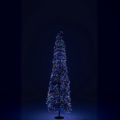 Albero di Natale Luci LED Multicolore Metallo Nero Large H180cm J-Line