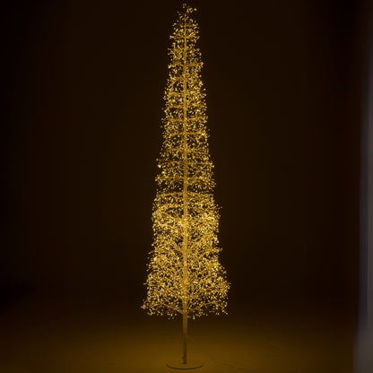 Albero di Natale con Luci a LED Bianco Caldo Ferro Bianco Extra Large H240cm J-Line