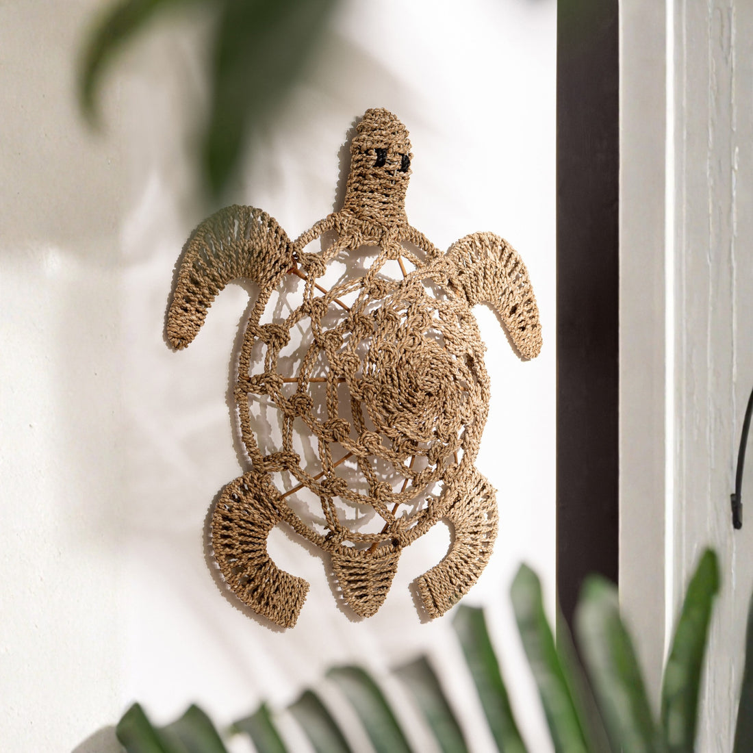 Set van 2 Wandobject Schildpad Zeegras Naturel J-Line