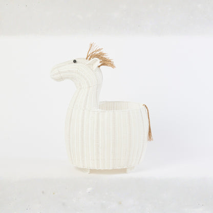 Cestino Cavallo in Plastica Bianco J-Line