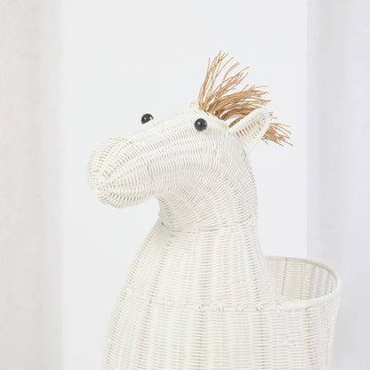 Cestino Cavallo in Plastica Bianco J-Line