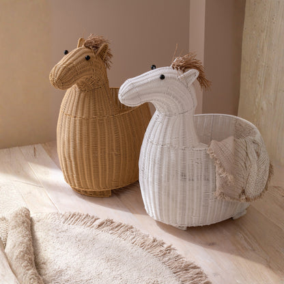 Cestino Cavallo in Plastica Bianco J-Line