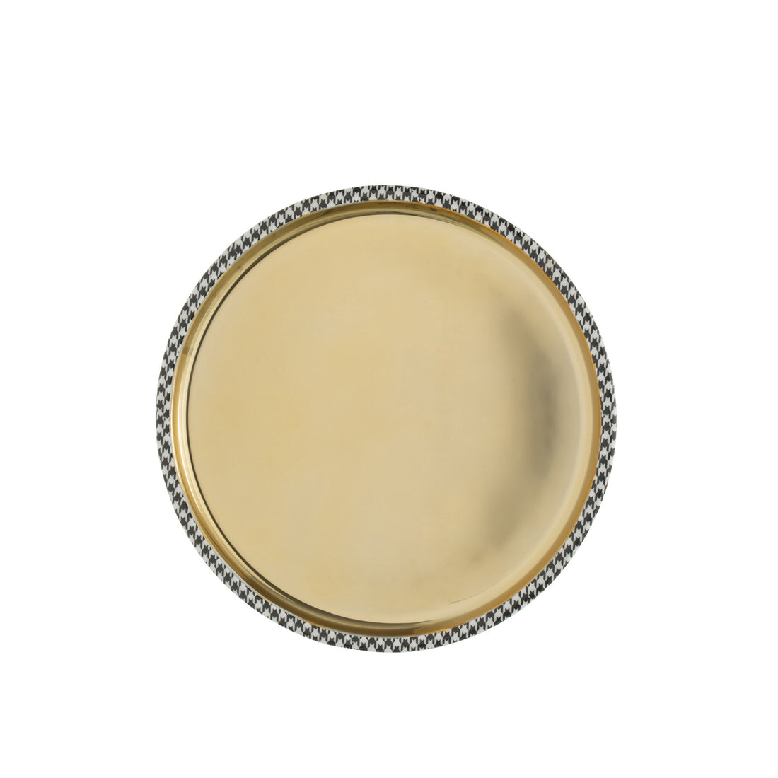Vassoio Rotondo Pied-De-Poule Acciaio Inox Color Oro J-Line