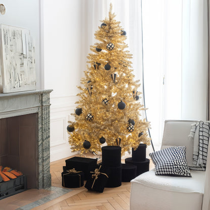 Albero di Natale Artificiale in PVC Color Oro Large H210cm J-Line