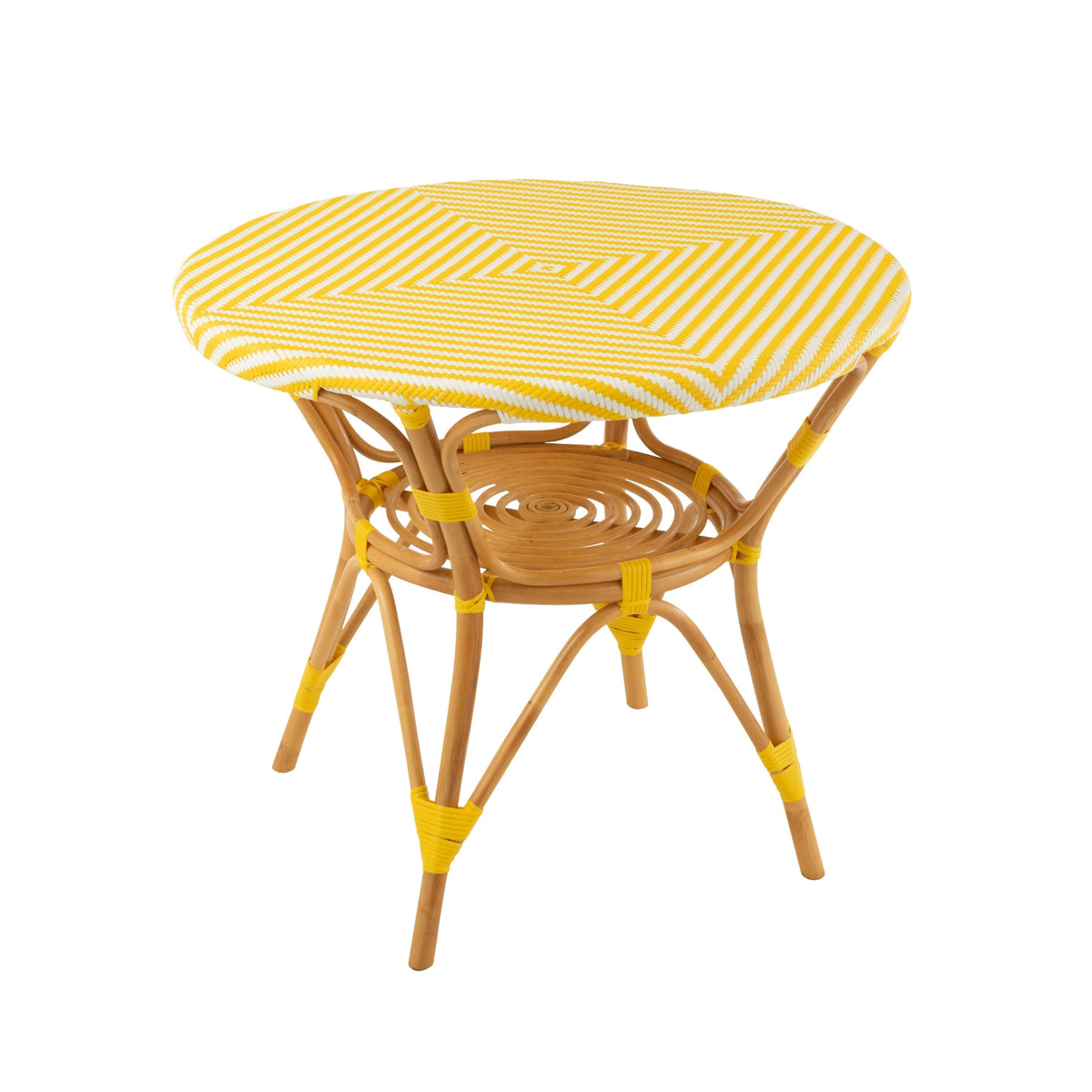 Tavolo da pranzo in rattan giallo/bianco J-Line