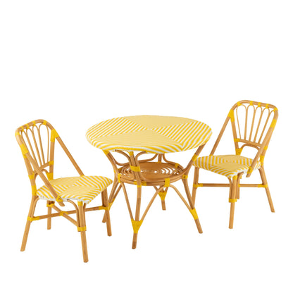 Tavolo da pranzo in rattan giallo/bianco J-Line