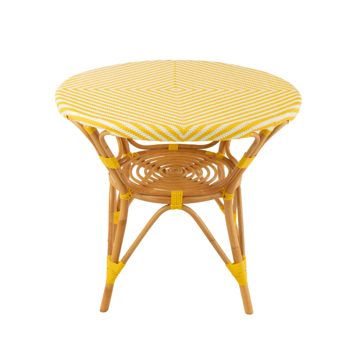 Tavolo da pranzo in rattan giallo/bianco J-Line