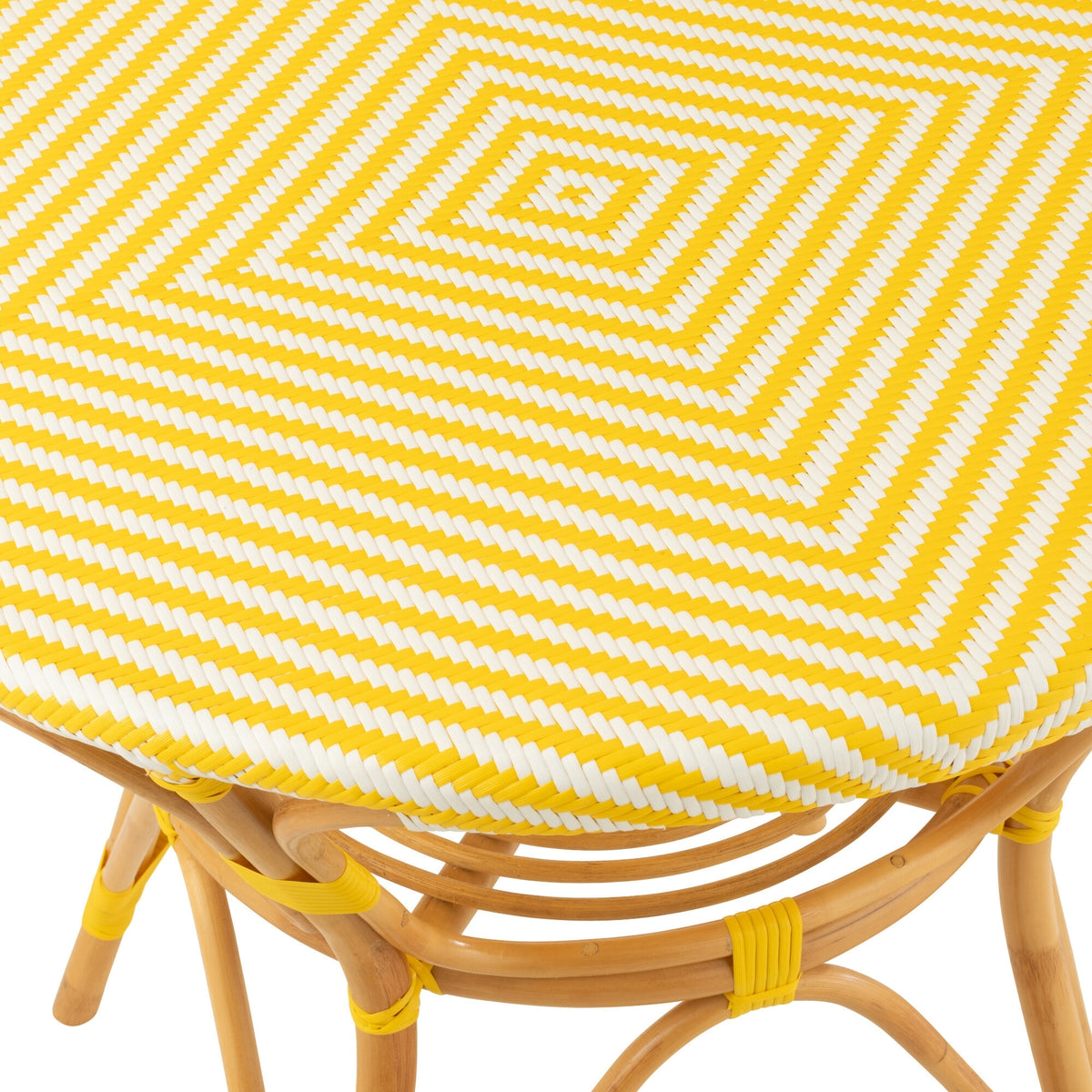 Tavolo da pranzo in rattan giallo/bianco J-Line