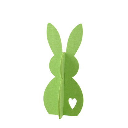 Decorazione pasquale con coniglietto verde in feltro, set da 3, J-Line