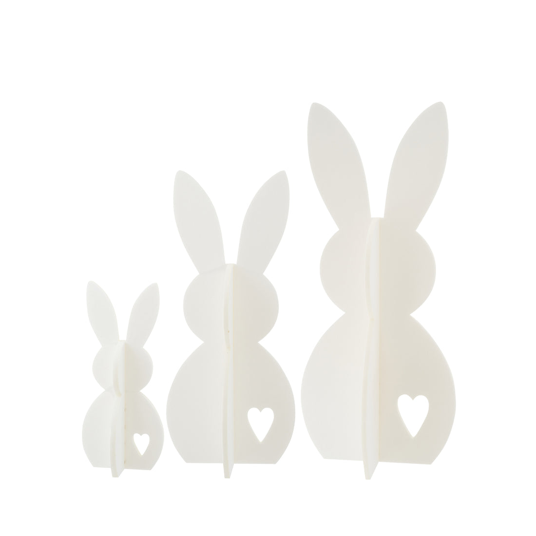 Decorazione pasquale con coniglietto bianco in feltro, set da 3, J-Line