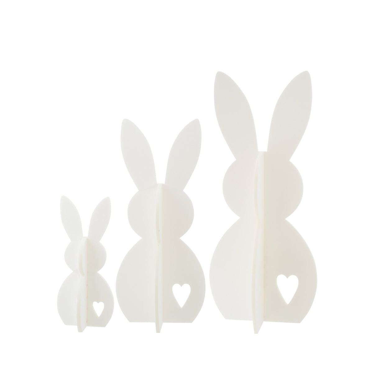 Decorazione pasquale con coniglietto bianco in feltro, set da 3, J-Line