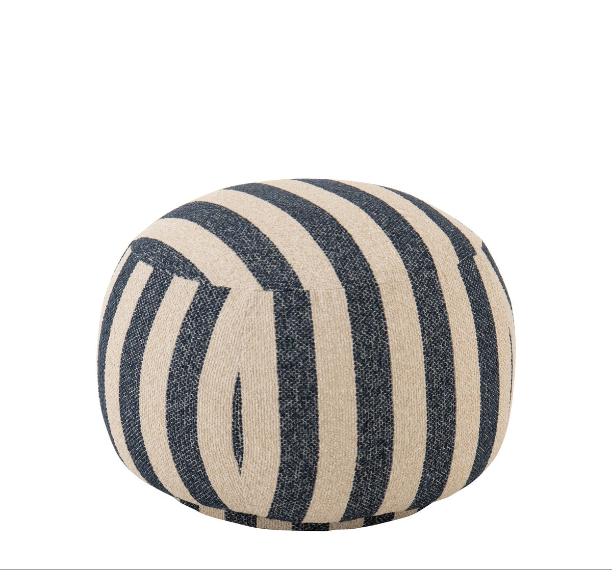 Pouf a righe blu/bianco sporco J-Line