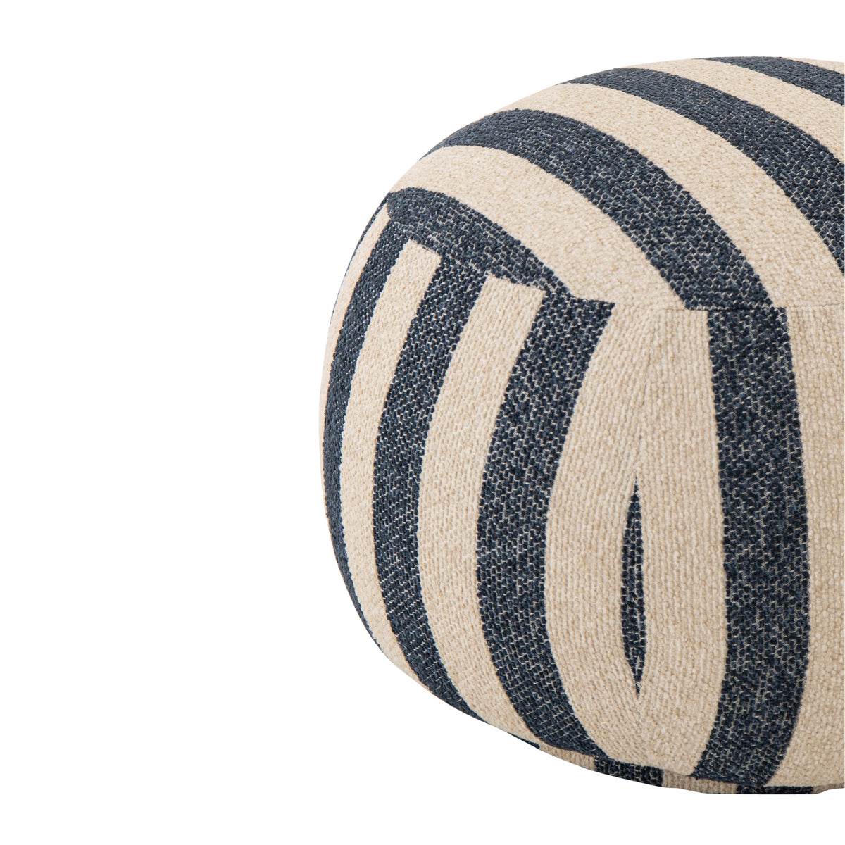 Pouf a righe blu/bianco sporco J-Line
