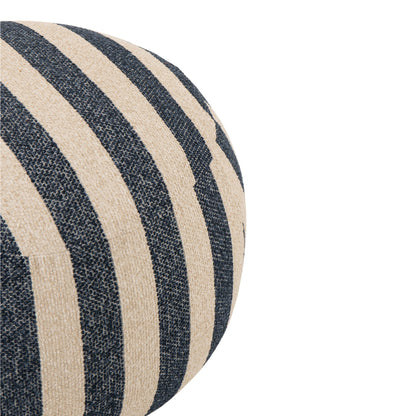 Pouf a righe blu/bianco sporco J-Line