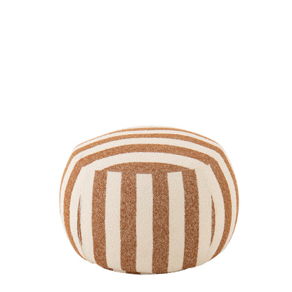 Pouf a righe Camel/Bianco Sporco J-Line