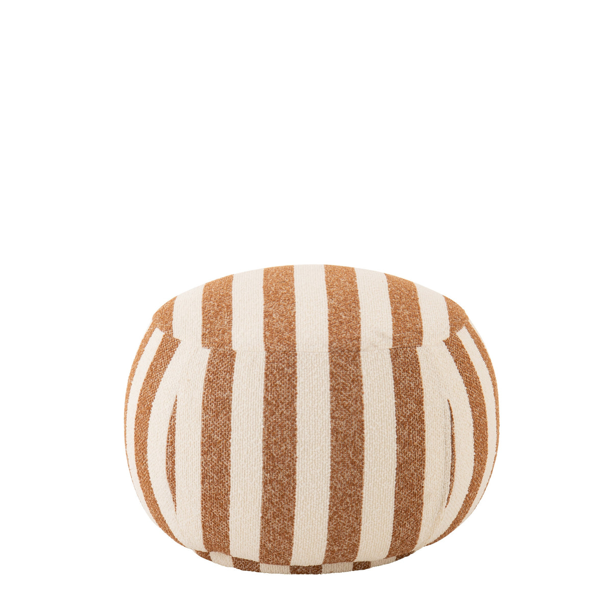 Pouf a righe Camel/Bianco Sporco J-Line