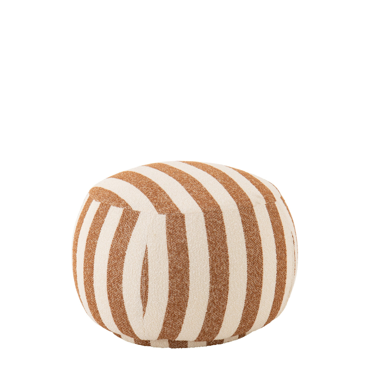 Pouf a righe Camel/Bianco Sporco J-Line