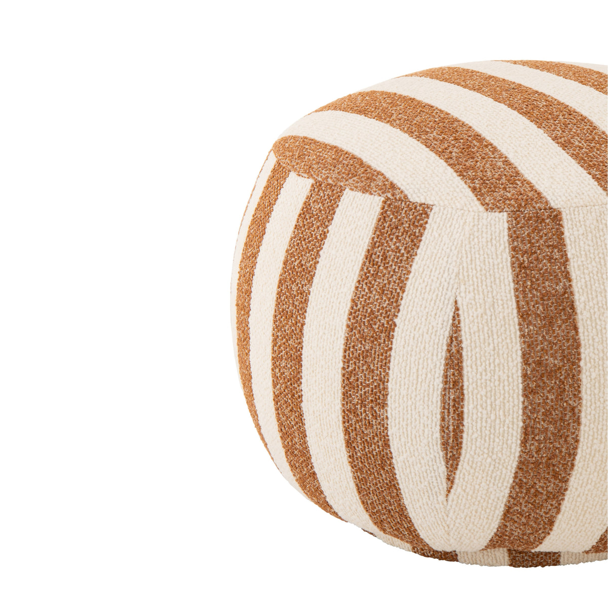 Pouf a righe Camel/Bianco Sporco J-Line