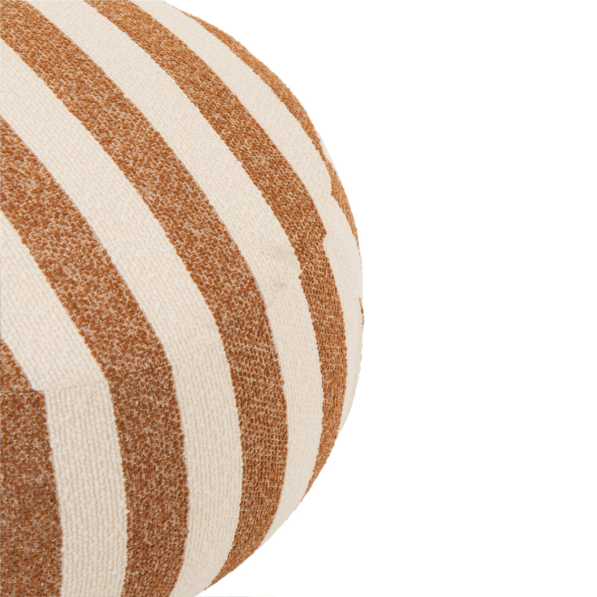 Pouf a righe Camel/Bianco Sporco J-Line