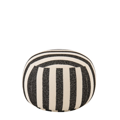 Pouf a righe nero/bianco sporco J-Line