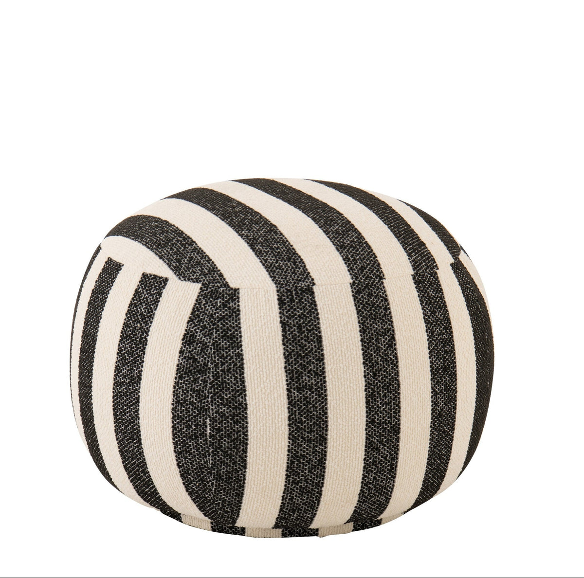 Pouf a righe nero/bianco sporco J-Line