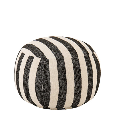 Pouf a righe nero/bianco sporco J-Line
