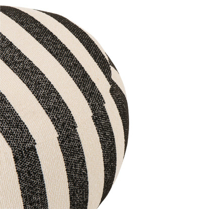 Pouf a righe nero/bianco sporco J-Line