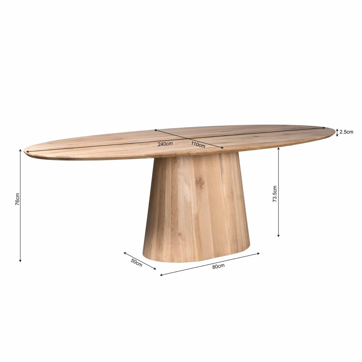 Tavolo da pranzo Riga Rovere Naturale Ovale 240cm Starfurn