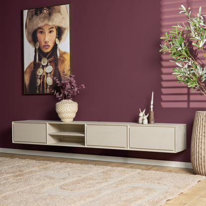 Mobile TV sospeso Ambiance in legno di mango naturale 120 cm Starfurn