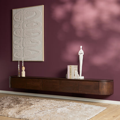 Mobile TV sospeso Ambiance in legno di mango naturale 120 cm Starfurn