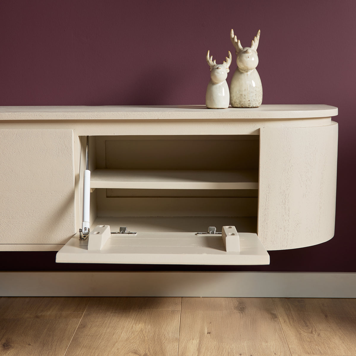 Mobile TV sospeso Ambiance in legno di mango naturale 120 cm Starfurn