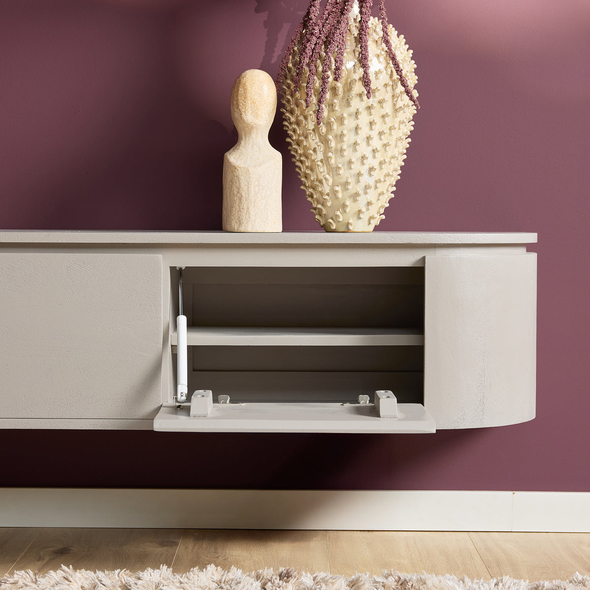 Mobile TV sospeso Ambiance in legno di mango naturale 120 cm Starfurn